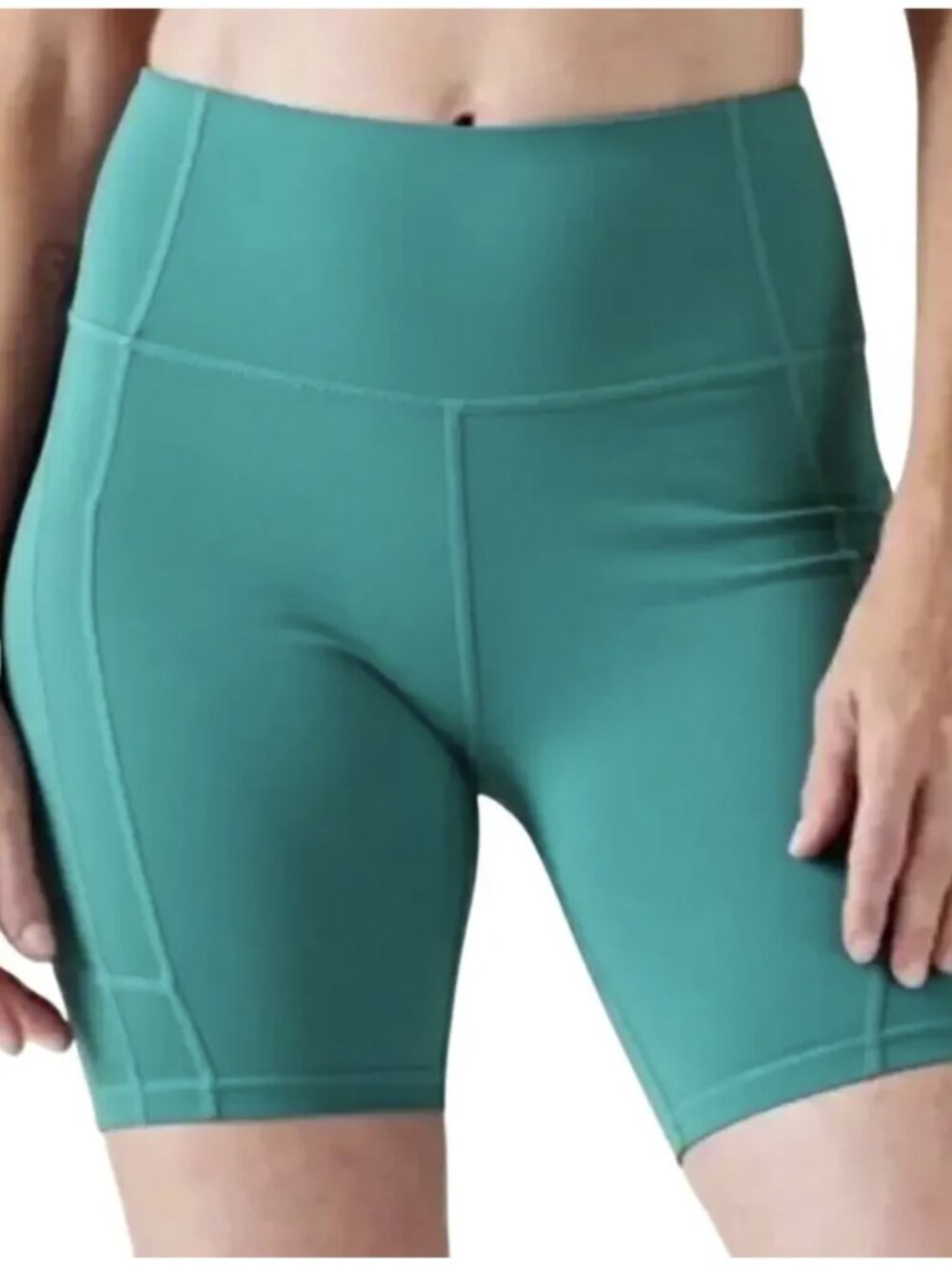 Athleta Ultimate Stash Pocket 9" shorts  Teal Size S